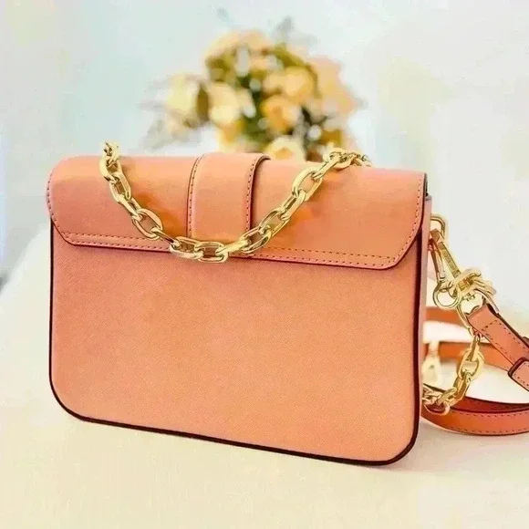 Michael Kors Carmen Medium Monogram Flap Crossbody leather sherbert - Picture 8 of 11